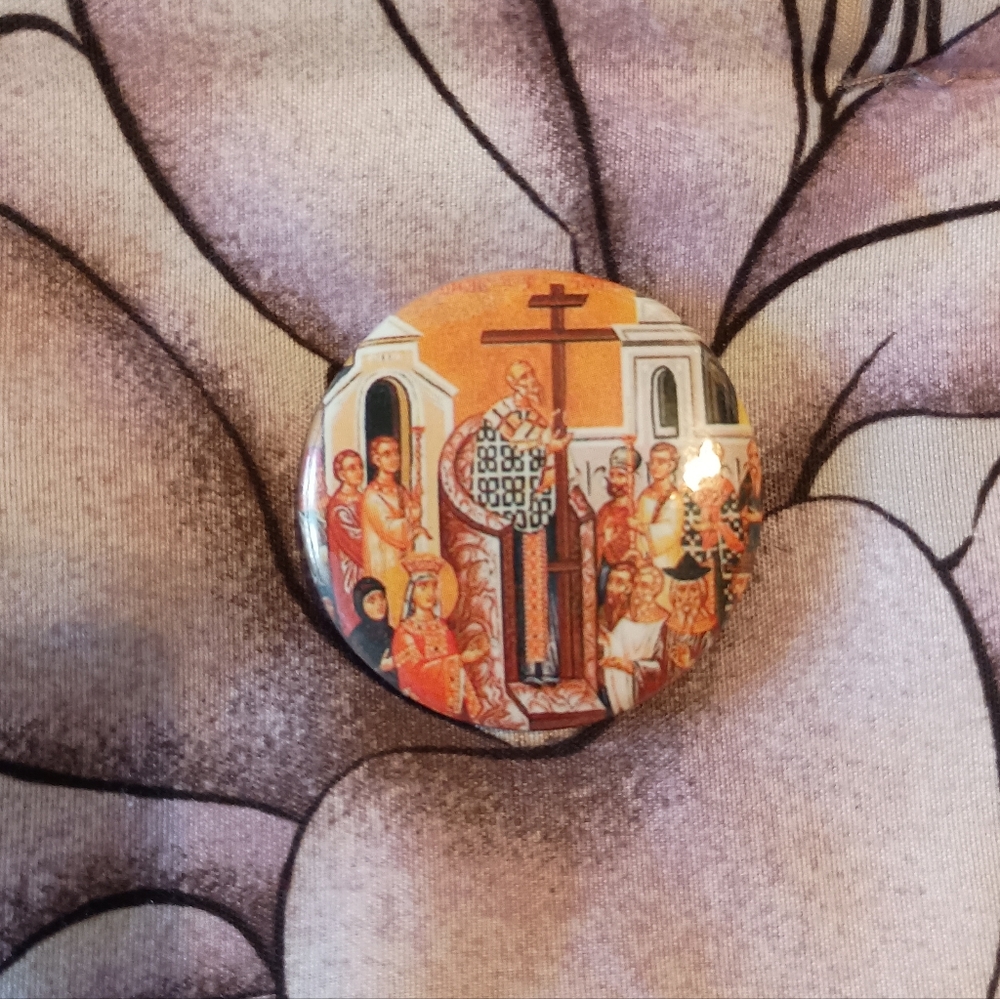 3/$10 🌟 Religious Orthodox Art Button Pin of St. George